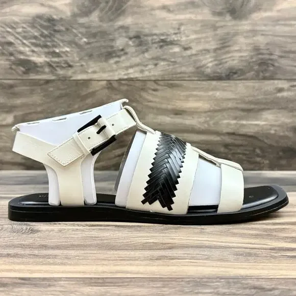 NIB Vince Camuto 9M Bachelen Leather Square Toe Gladiator Sandal Coconut Cream - Picture 7 of 12